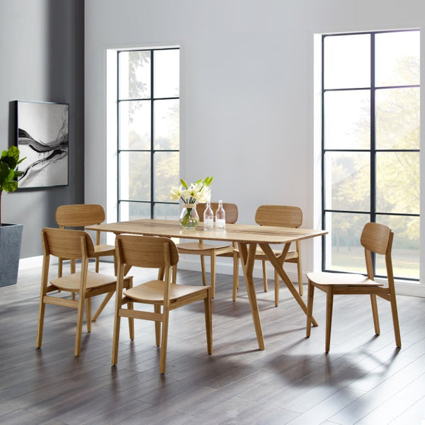 Greenington Currant Solid Bamboo Dining Chairs Mid Century Modern Eco Friendly Set for Two Caramelized G0023CA