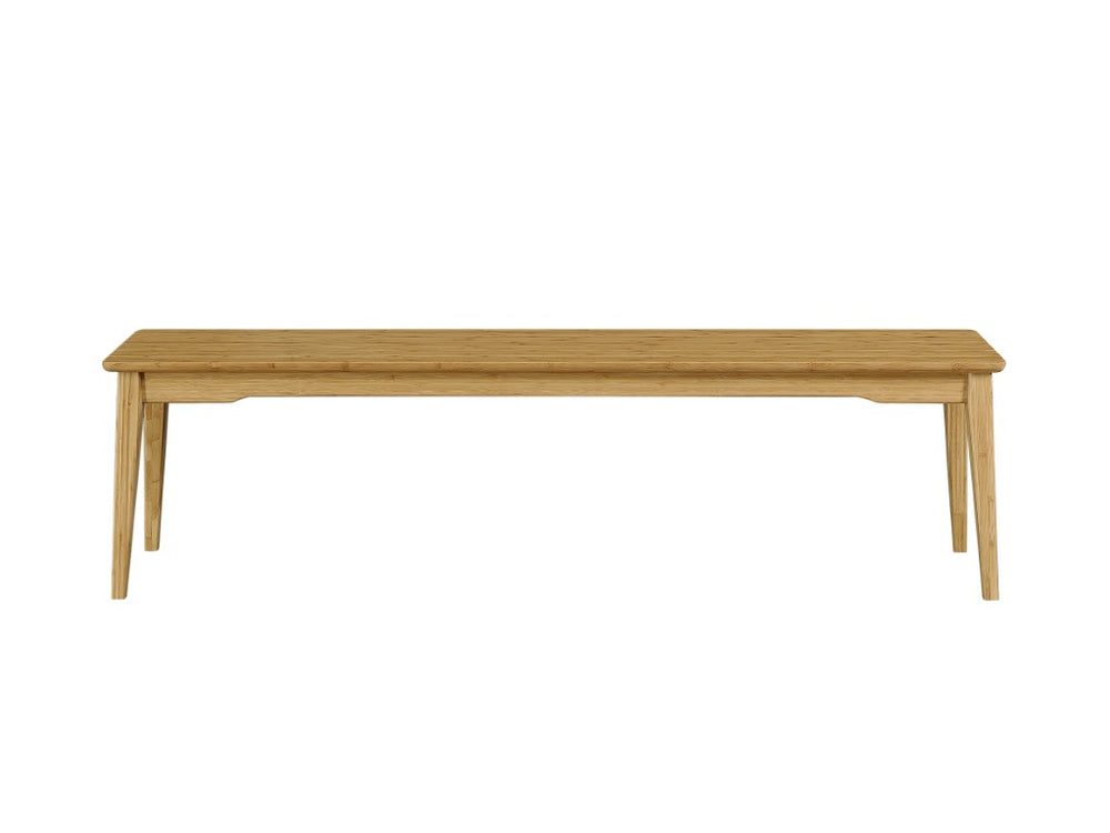 Greenington Currant Solid Moso Bamboo Bench Mid-century Tapered Legs Eco Dining Entryway Seat G0024CA