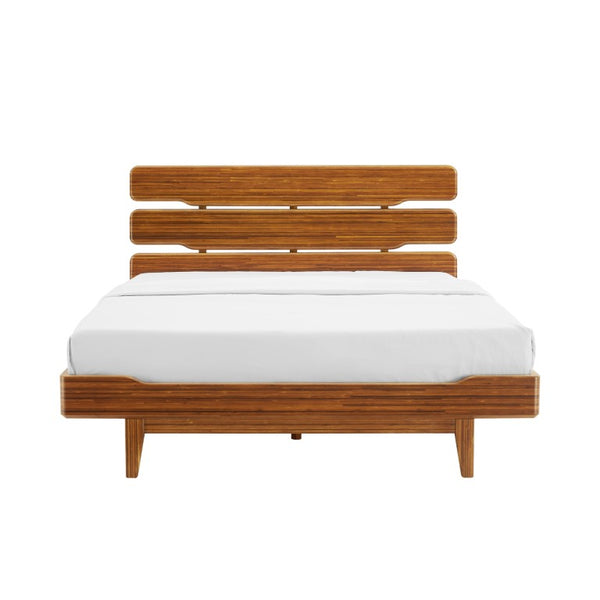 Greenington Currant Queen Platform Bed Solid Bamboo Wide Slat Headboard Scandinavian Modern Frame Amber G0026AM