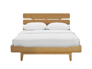 Greenington Currant Queen Platform Bed Solid Bamboo Wide Slat Headboard Scandinavian Modern Frame Caramelized G0026CA