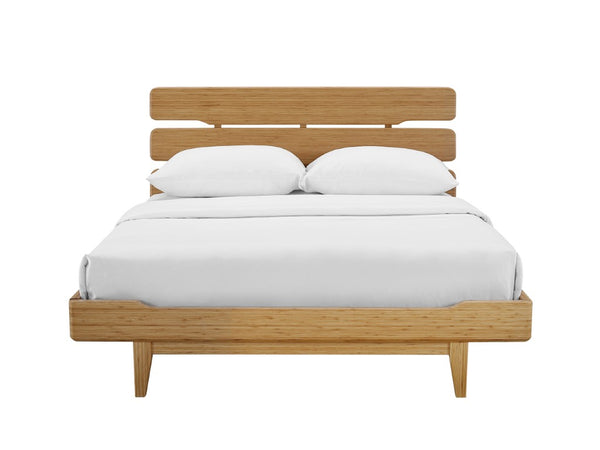 Greenington Currant Queen Platform Bed Solid Bamboo Wide Slat Headboard Scandinavian Modern Frame Caramelized G0026CA