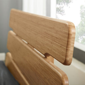 Greenington Currant Queen Platform Bed Solid Bamboo Wide Slat Headboard Scandinavian Modern Frame Caramelized G0026CA