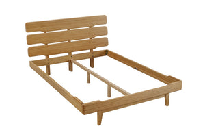 Greenington Currant Queen Platform Bed Solid Bamboo Wide Slat Headboard Scandinavian Modern Frame Caramelized G0026CA