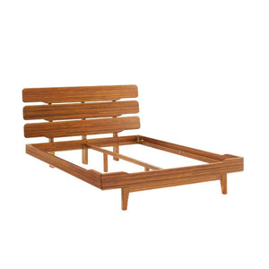 Greenington Currant Eastern King Platform Bed Solid Bamboo Scandinavian Minimalist Frame with Slat Headboard Amber G0027AM
