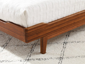 Greenington Currant Eastern King Platform Bed Solid Bamboo Scandinavian Minimalist Frame with Slat Headboard Amber G0027AM