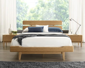 Greenington Currant Eastern King Platform Bed Solid Bamboo Scandinavian Minimalist Frame with Slat Headboard Caramelized G0027CA