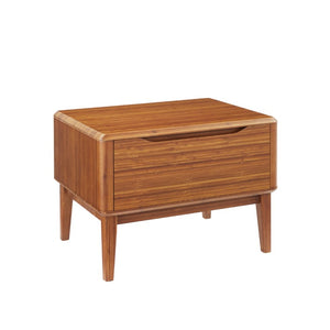 Greenington Currant Solid Moso Bamboo Nightstand with Dovetail Drawer and Tapered Legs Amber G0028AM