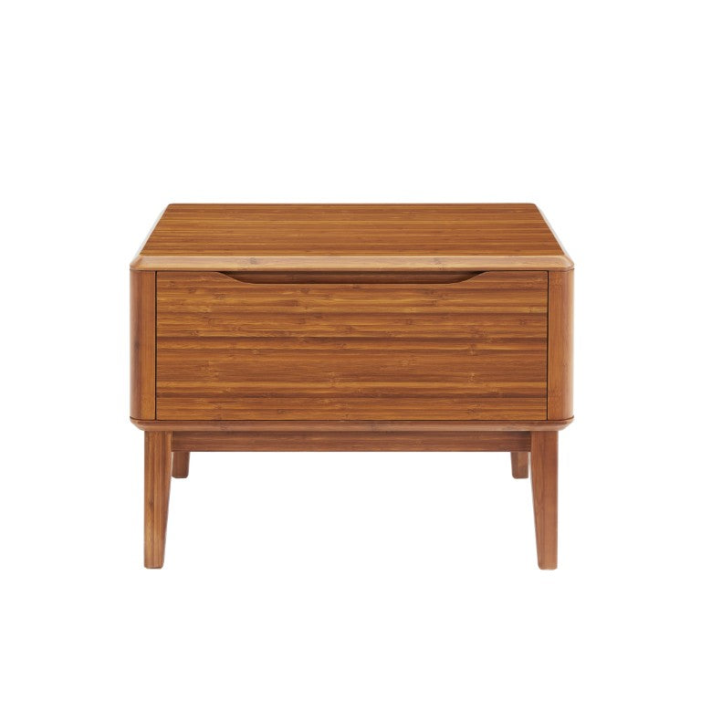 Greenington Currant Solid Moso Bamboo Nightstand with Dovetail Drawer and Tapered Legs Amber G0028AM