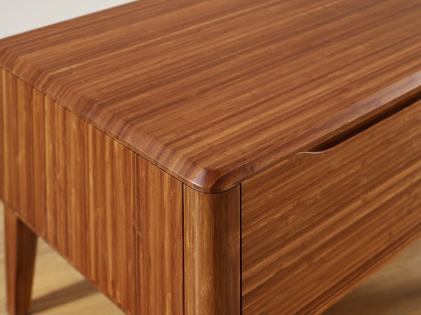 Greenington Currant Solid Moso Bamboo Nightstand with Dovetail Drawer and Tapered Legs Amber G0028AM