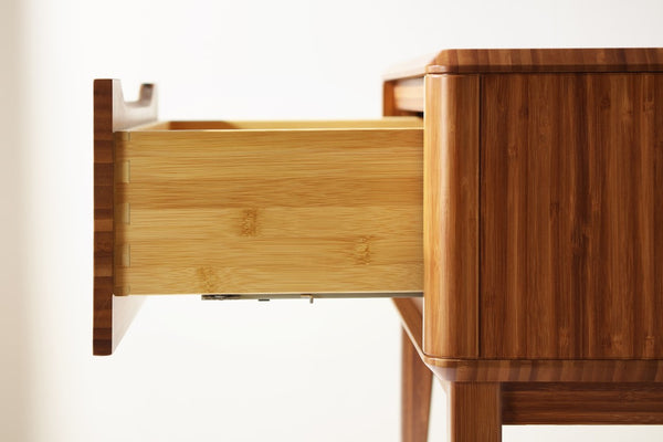 Greenington Currant Solid Moso Bamboo Nightstand with Dovetail Drawer and Tapered Legs Amber G0028AM