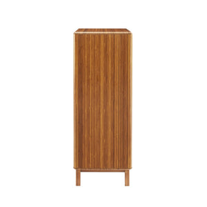 Greenington Currant Five Drawer Solid Bamboo Tall Chest Scandinavian Minimalist Bedroom Storage Amber G0029AM