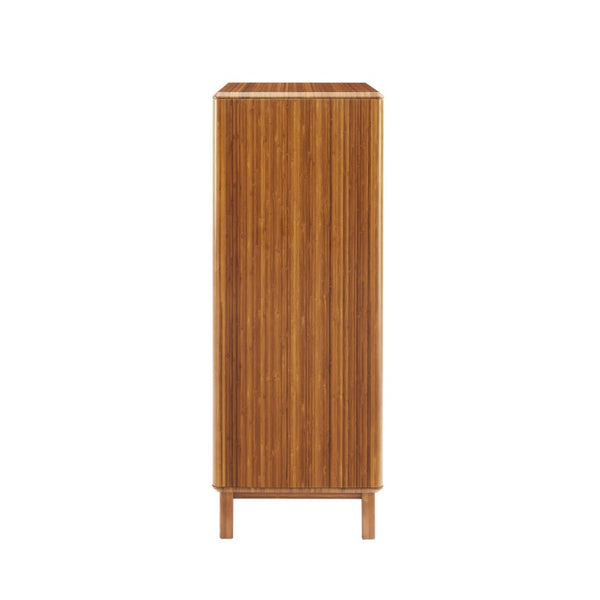Greenington Currant Five Drawer Solid Bamboo Tall Chest Scandinavian Minimalist Bedroom Storage Amber G0029AM