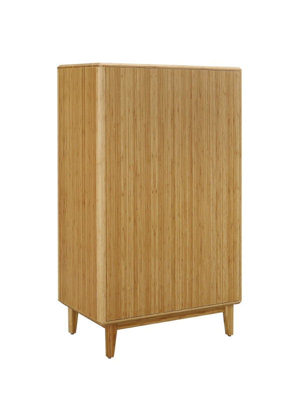 Greenington Currant Solid Bamboo Five Drawer High Chest Eco Friendly Mid Century Bedroom Storage Caramelized G0029CA