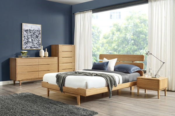 Greenington Currant Solid Bamboo Five Drawer High Chest Eco Friendly Mid Century Bedroom Storage Caramelized G0029CA