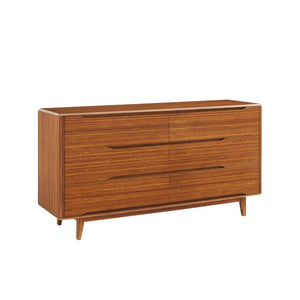 Greenington Currant Six Drawer Double Dresser Solid Bamboo Scandinavian Modern Bedroom Storage Amber G0030AM