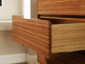 Greenington Currant Six Drawer Double Dresser Solid Bamboo Scandinavian Modern Bedroom Storage Amber G0030AM