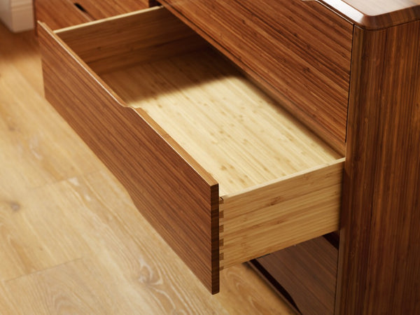 Greenington Currant Six Drawer Double Dresser Solid Bamboo Scandinavian Modern Bedroom Storage Amber G0030AM