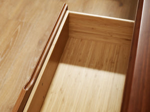 Greenington Currant Six Drawer Double Dresser Solid Bamboo Scandinavian Modern Bedroom Storage Amber G0030AM