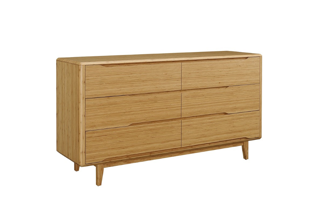 Greenington Currant Six Drawer Solid Bamboo Double Dresser Mid-century Bedroom Storage Caramelized G0030CA