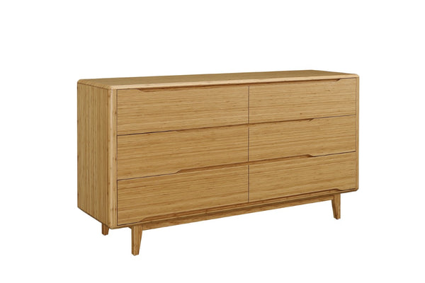 Greenington Currant Six Drawer Solid Bamboo Double Dresser Mid-century Bedroom Storage Caramelized G0030CA