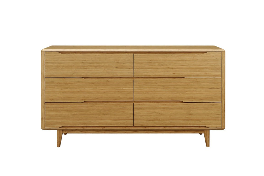 Greenington Currant Six Drawer Solid Bamboo Double Dresser Mid-century Bedroom Storage Caramelized G0030CA