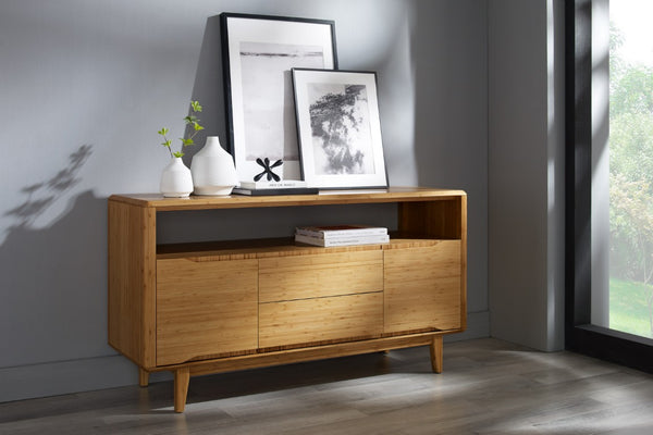 Greenington Currant Solid Bamboo Media Cabinet Mid-century Modern Storage with Cord Management G0034CA