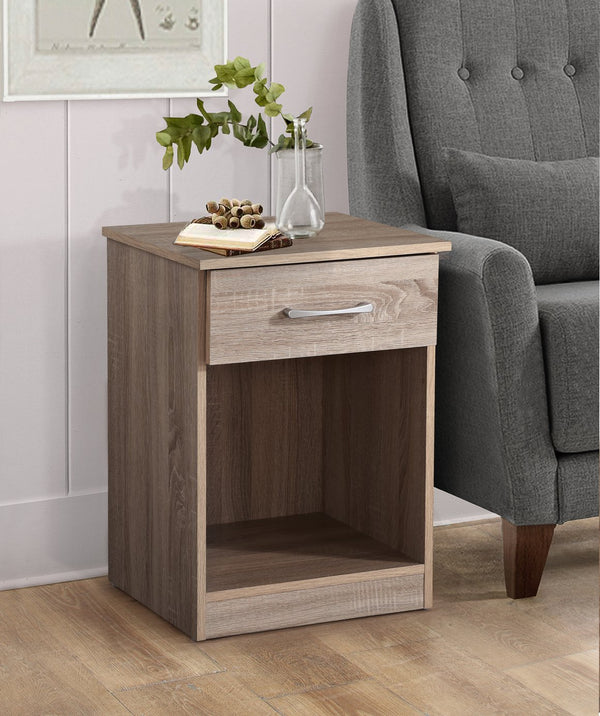 English Elm Charming Nightstand In Warm Sandle Wood - Compact Storage Solution For Cozy Bedrooms & Apartments B078112009