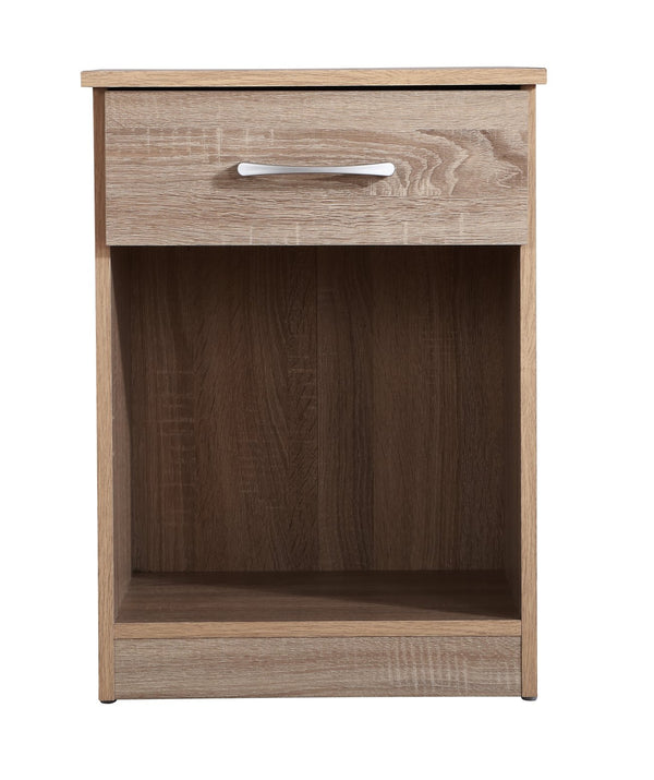 English Elm Charming Nightstand In Warm Sandle Wood - Compact Storage Solution For Cozy Bedrooms & Apartments B078112009