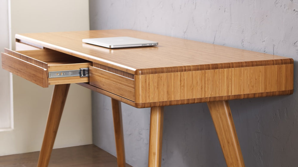 Greenington Currant Solid Bamboo Writing Desk Mid Century Danish Modern Style with Dovetail Drawers Caramelized G0047CA