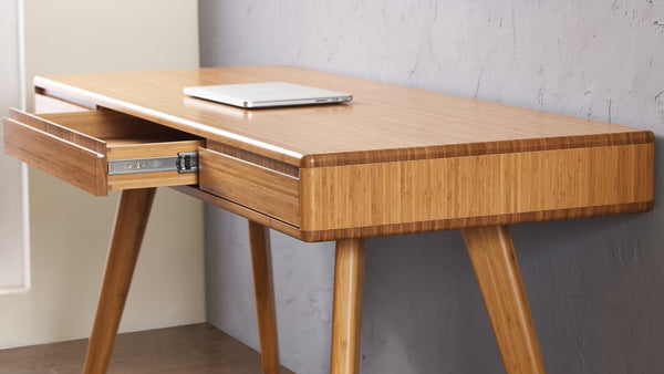 Greenington Currant Solid Bamboo Writing Desk Mid Century Danish Modern Style with Dovetail Drawers Caramelized G0047CA
