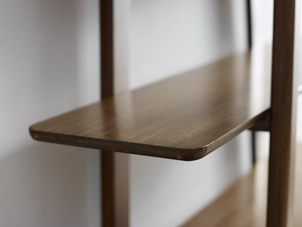 Greenington Currant Solid Bamboo Bookshelf Mid-century Danish Modern Storage for Home Office Black Walnut G0048BL