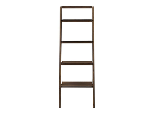 Greenington Currant Solid Bamboo Leaning Shelf Mid-century Danish Modern Open Display Bookcase Black Walnut G0049BL