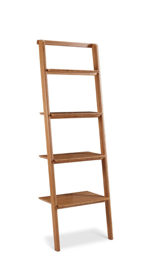 Greenington Currant Solid Bamboo Leaning Shelf Mid-century Danish Modern Open Display Bookcase Caramelized G0049CA