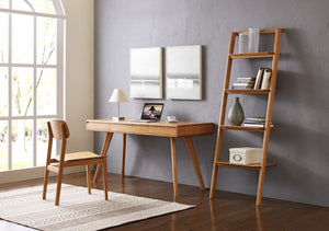 Greenington Currant Solid Bamboo Leaning Shelf Mid-century Danish Modern Open Display Bookcase Caramelized G0049CA