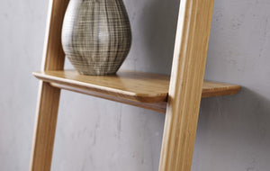 Greenington Currant Solid Bamboo Leaning Shelf Mid-century Danish Modern Open Display Bookcase Caramelized G0049CA