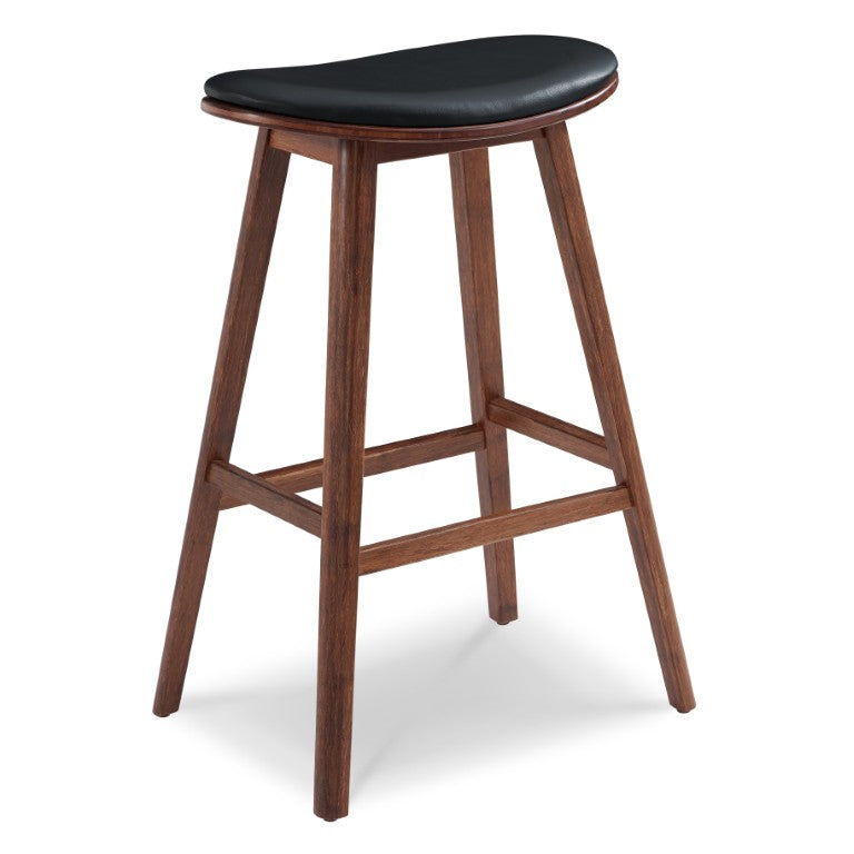 Greenington Corona Solid Bamboo Counter Stools with Leather Seats Sustainable Set of 2 G0055E