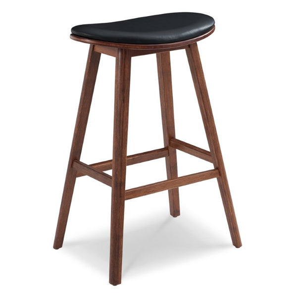 Greenington Corona Solid Bamboo Counter Stools with Leather Seats Sustainable Set of 2 G0055E