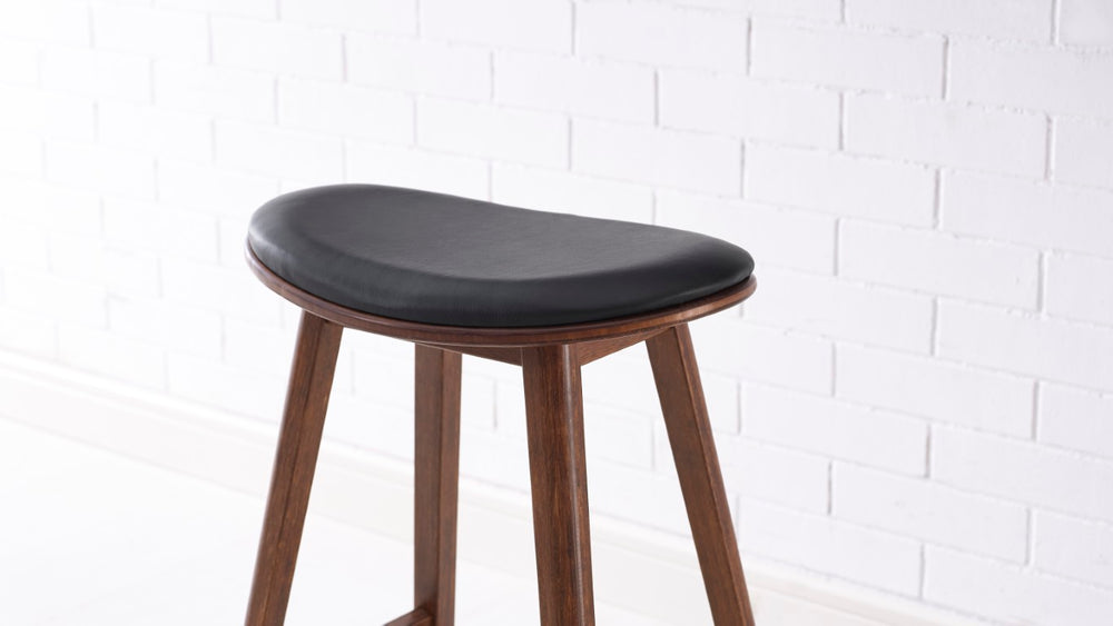 Greenington Corona Solid Bamboo Counter Stools with Leather Seats Sustainable Set of 2 G0055E