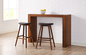 Greenington Corona Solid Bamboo Counter Stools with Leather Seats Sustainable Set of 2 G0055E