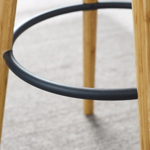 Greenington Mimosa Solid Bamboo Bar Stools Ergonomic Sculpted Seat with Steel Footrest Set of 2 G0064CA