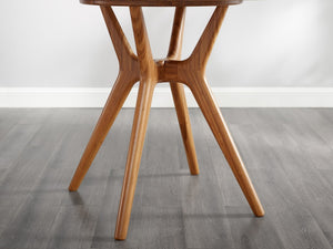 Greenington Sitka Solid Moso Bamboo Round Dining Table Mid-century Danish Style Seats Four Amber G0097AM