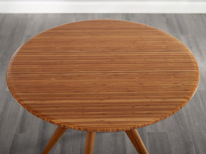 Greenington Sitka Solid Moso Bamboo Round Dining Table Mid-century Danish Style Seats Four Amber G0097AM