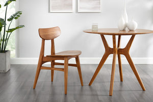 Greenington Sitka Solid Moso Bamboo Round Dining Table Mid-century Danish Style Seats Four Amber G0097AM