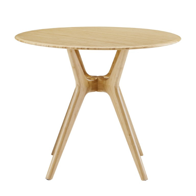 Greenington Sitka Round Dining Table Solid Moso Bamboo Danish Modern Design Eco Friendly Wheat G0097WH