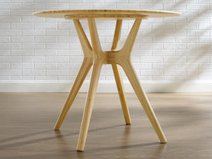 Greenington Sitka Round Dining Table Solid Moso Bamboo Danish Modern Design Eco Friendly Wheat G0097WH