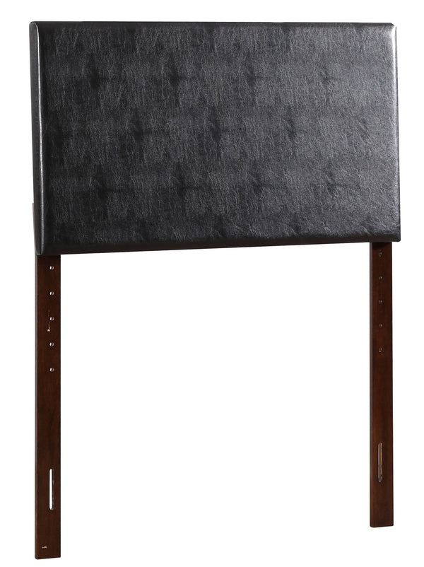 English Elm Nova Faux Leather Panel Headboard Sleek Upholstered Twin Bed Frame for Modern Bedroom Black B078112018