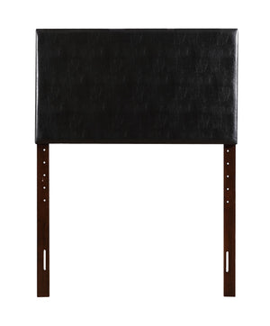 English Elm Nova Faux Leather Panel Headboard Sleek Upholstered Twin Bed Frame for Modern Bedroom Black B078112018