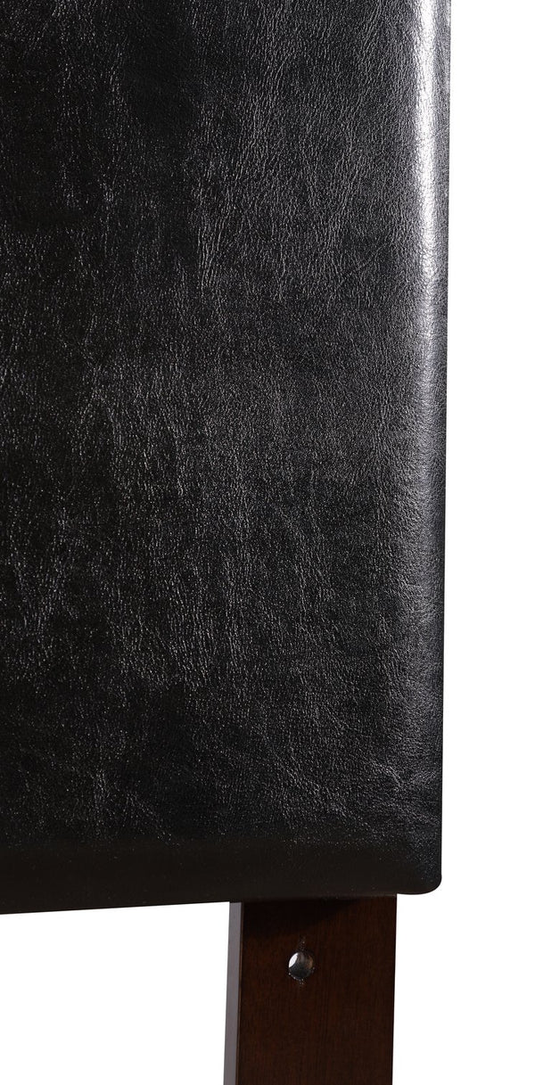 English Elm Nova Faux Leather Panel Headboard Sleek Upholstered Twin Bed Frame for Modern Bedroom Black B078112018
