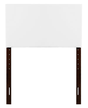 English Elm Nova Faux Leather Panel Headboard Sleek Upholstered Twin Bed Frame for Modern Bedroom White B078112022