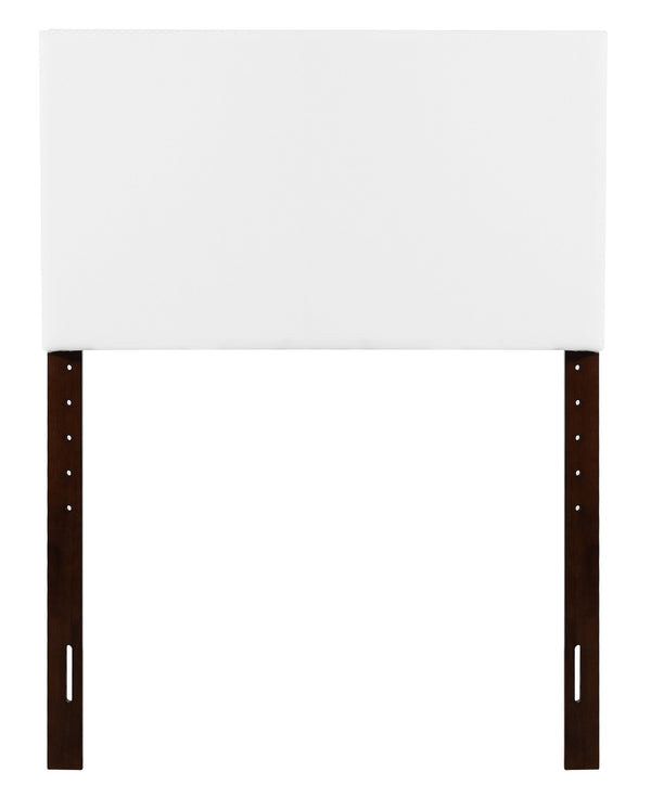English Elm Nova Faux Leather Panel Headboard Sleek Upholstered Twin Bed Frame for Modern Bedroom White B078112022